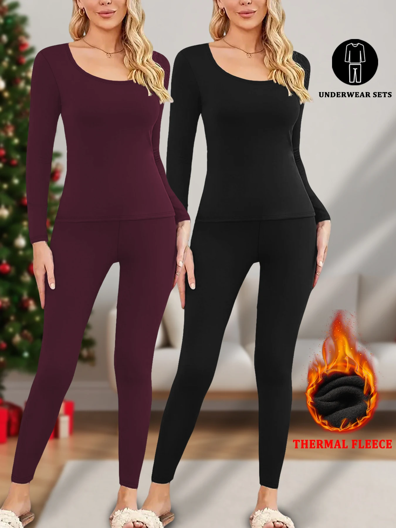 

Комплекты женского супермягкого термофлисового нижнего белья, комплекты термобелья, одежда для дома, зимние пижамные комплекты для холодной погоды
