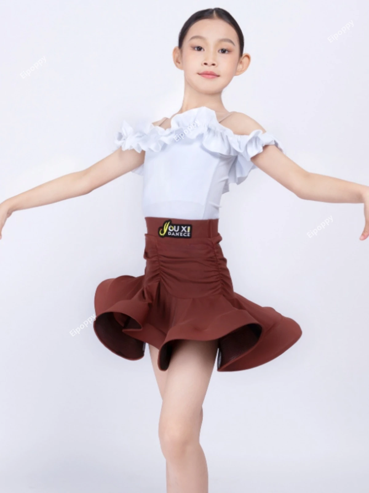 Costume de brevRégions ba Tango pour Fille, Robe de Scène, Compétition, Salle de Bal, Enfant