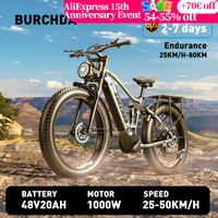 BURCHDARX80 1500W Electric Bike 48V 20Ah 26x4 Fat Tire Ebike for Adults, 28mph All-Terrain Commuting, Men's MTB Dual Suspension