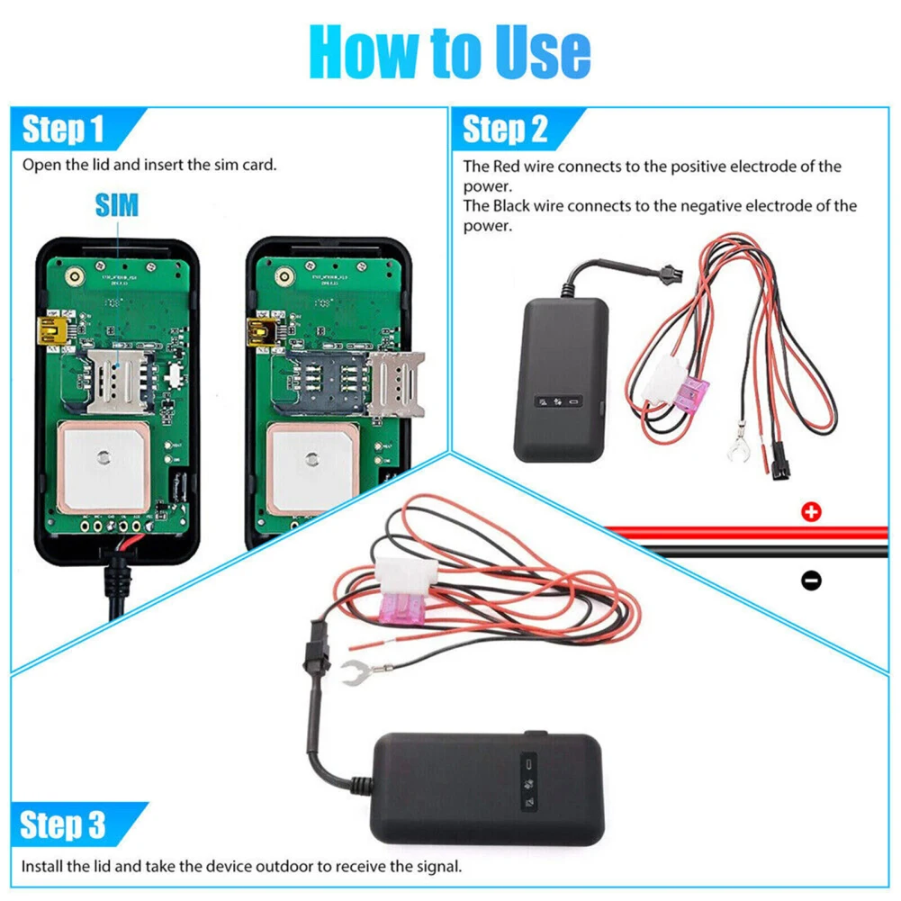 Traceur GPS de voiture GT02 avec 3 voyants LED, dispositif de suivi GPS, localisateur antivol en temps réel pour véhicules, 101GStore S