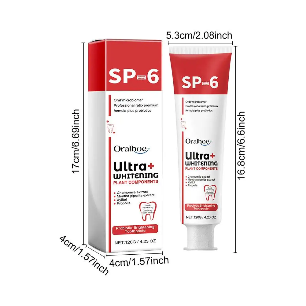 120g SP-6 Probiotic Whitening Shark Toothpaste Teeth Oral Care Breath Plaque Whitening Prevents Fresh Toothpaste