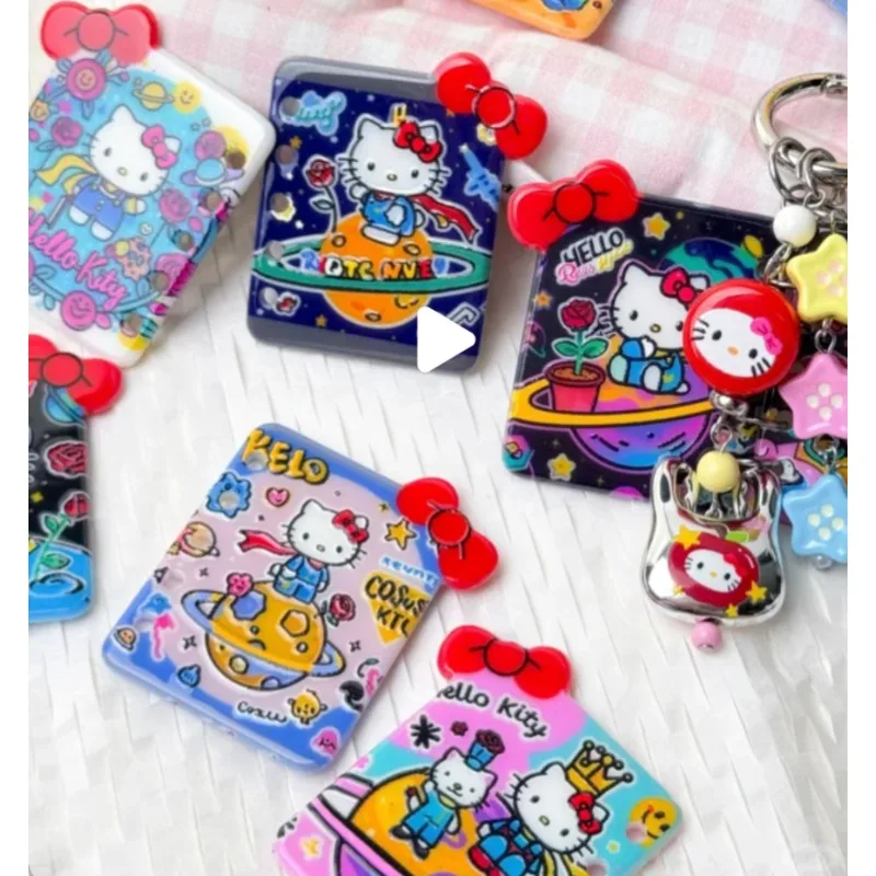 

Мультфильм аниме Sanrio HelloKitty полоска для карт двусторонний рельефный принт брелки ручной работы «сделай сам», подвески для сумок, аксессуары