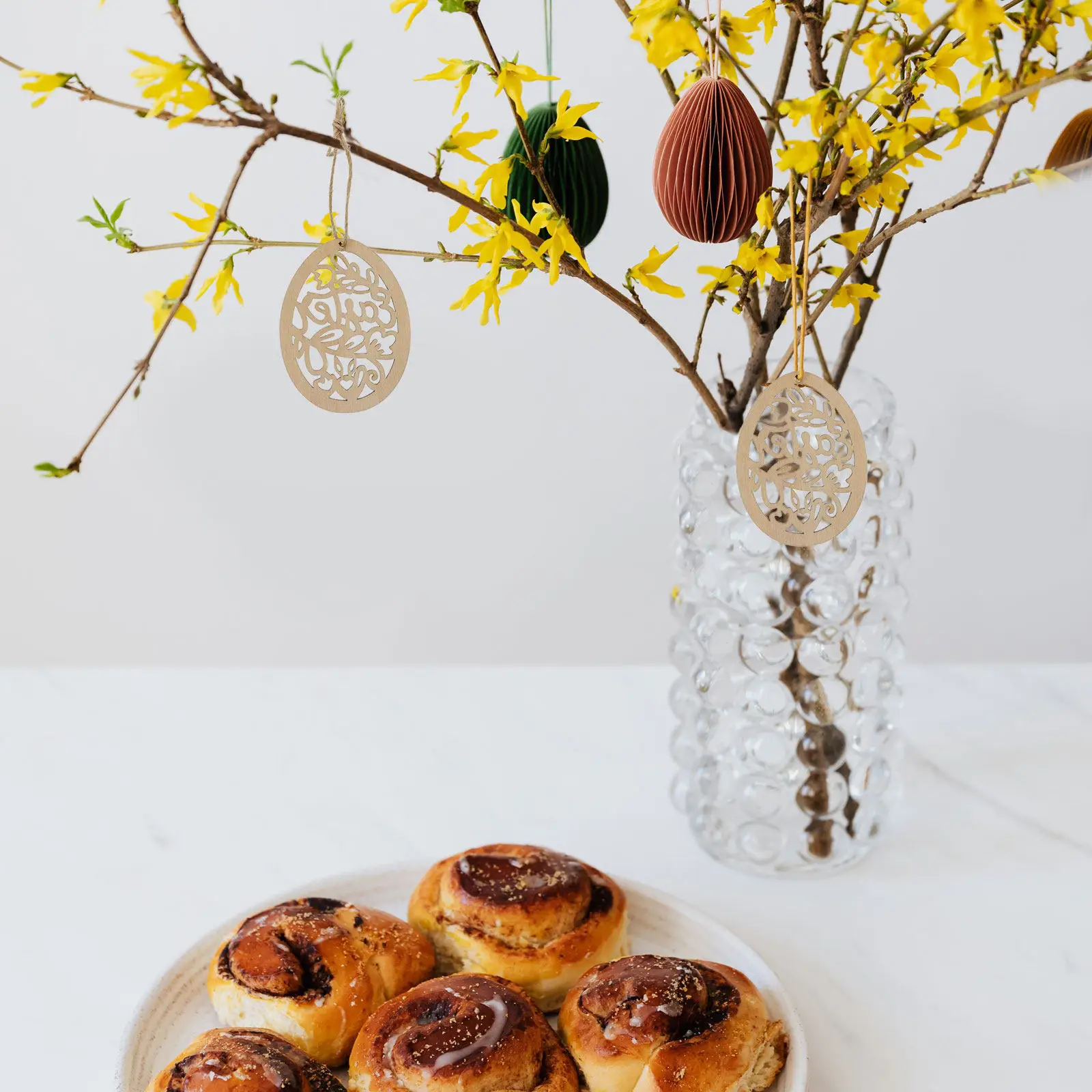 

48Pcs Wooden Decorations Easter DIY Wood Slices Unfinished Hanging Pieces for Craft Projects Party Favors and Home Decor