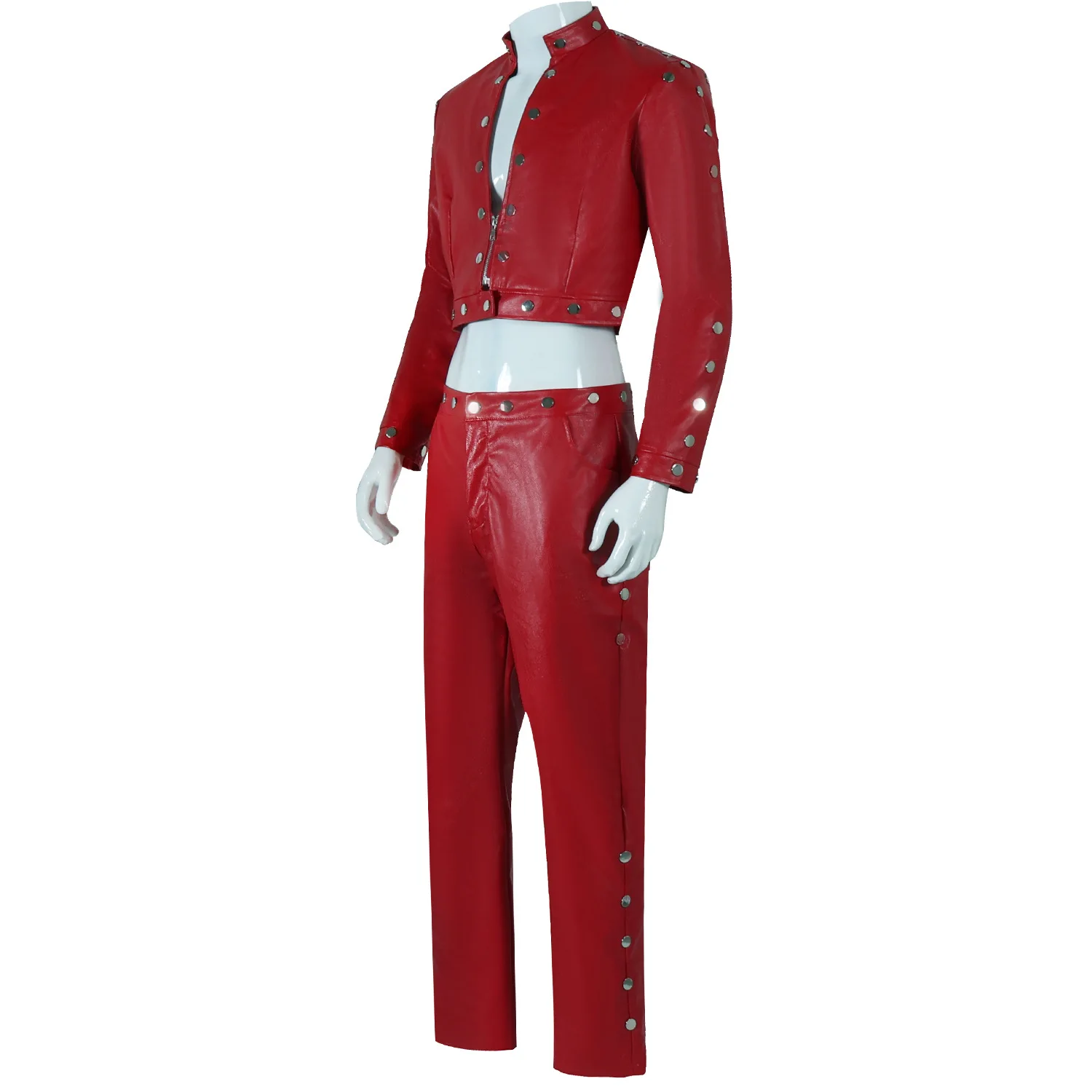 Anime The Seven Deadly Sins: Wrath of The Gods Ban Cosplay Costume Fox's Sin of Greed Wig Red PU Coat Uniform Man Halloween Suit