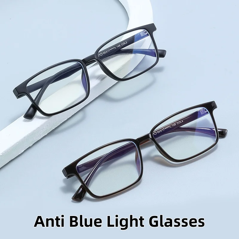 

New Ultra Light TR90 Anti Blue Light Glasses Men's and Women's High-end Minimalist and Comfortable Square Business Glasses