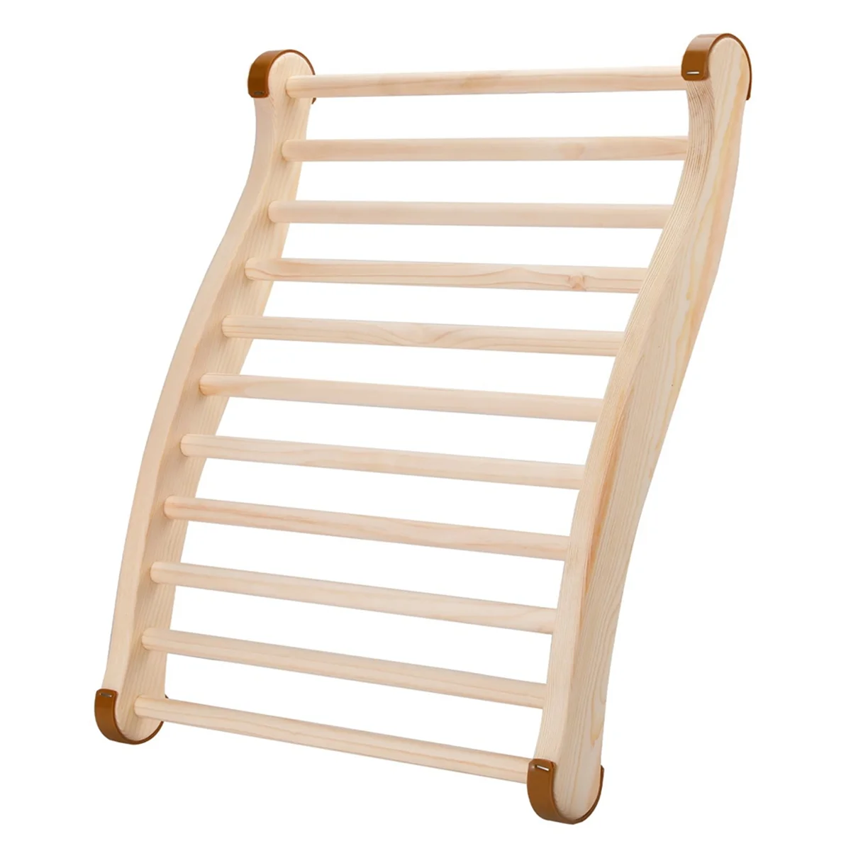 Sauna Backrest, Wooden Sauna Backrest, Ergonomic S-Shaped Backrest, Suitable for Sauna Recovery, Health and Relaxation