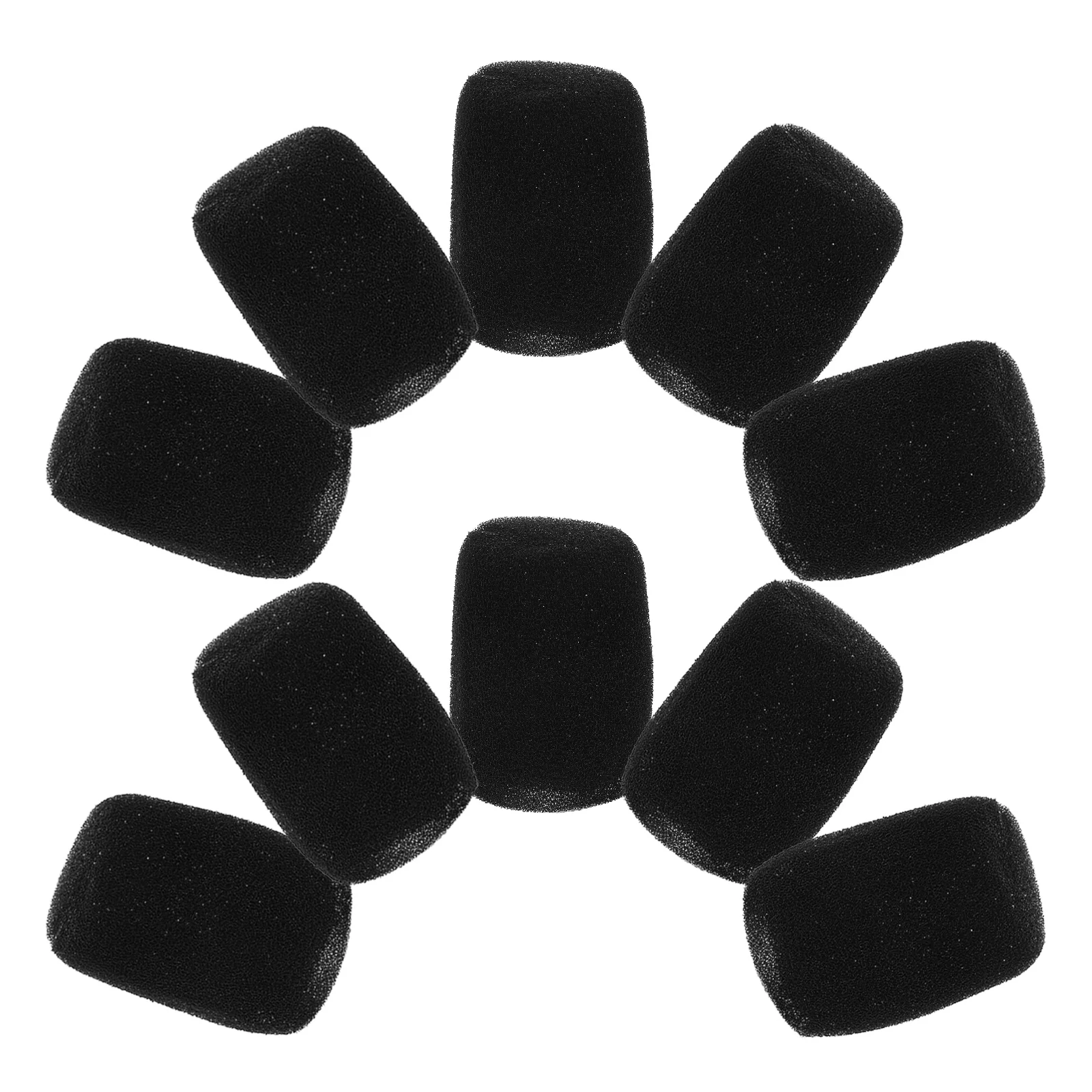 12 Pcs Microphone Inner Sponge Cover Handheld Windproof Round Black Shield Wireless Mics