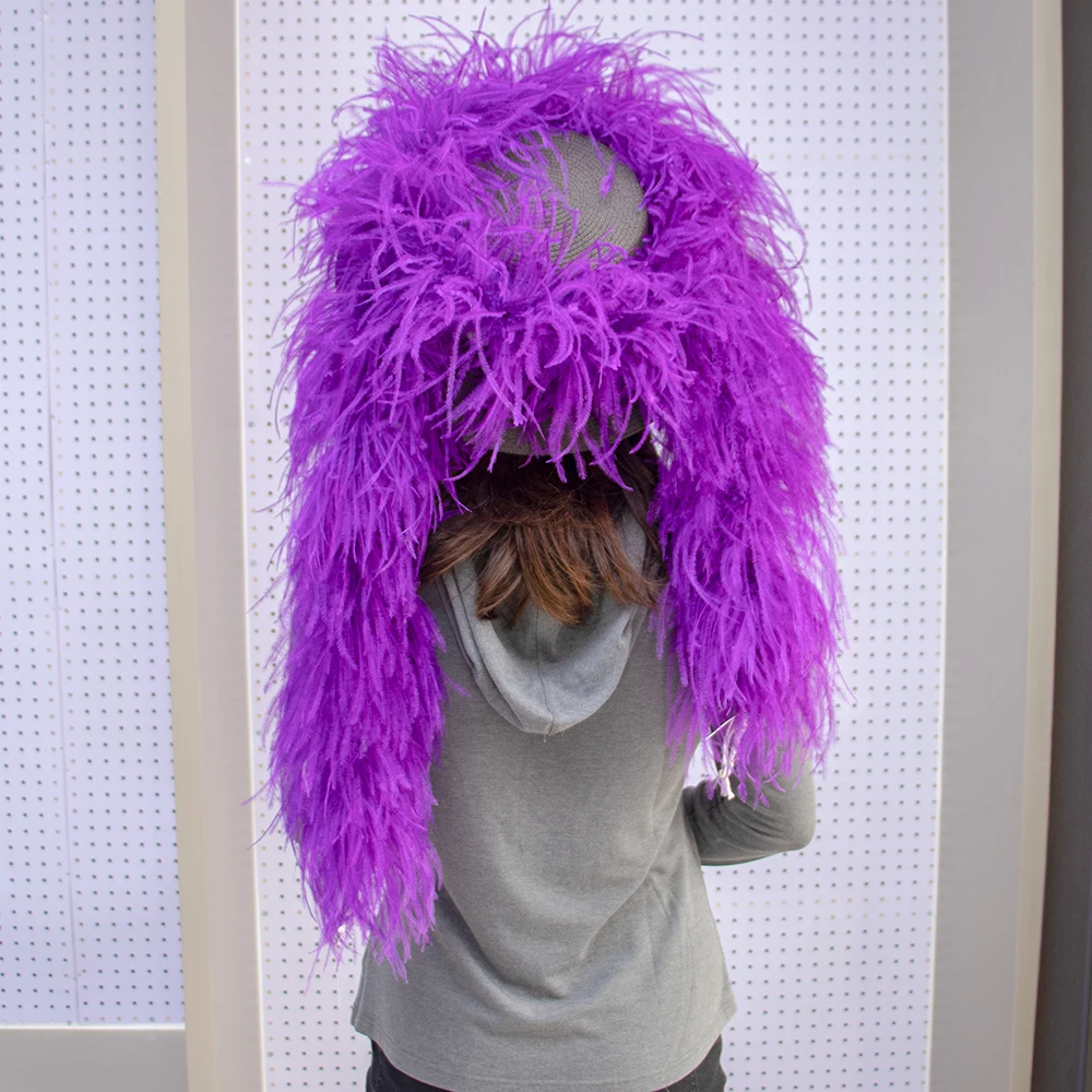 

Customize 15 26ply Ostrich Feather Boa Trims Natural Ostrich Feather boa Scarf 1 Meters Party Clothig Sewing Wedding Dress Decor