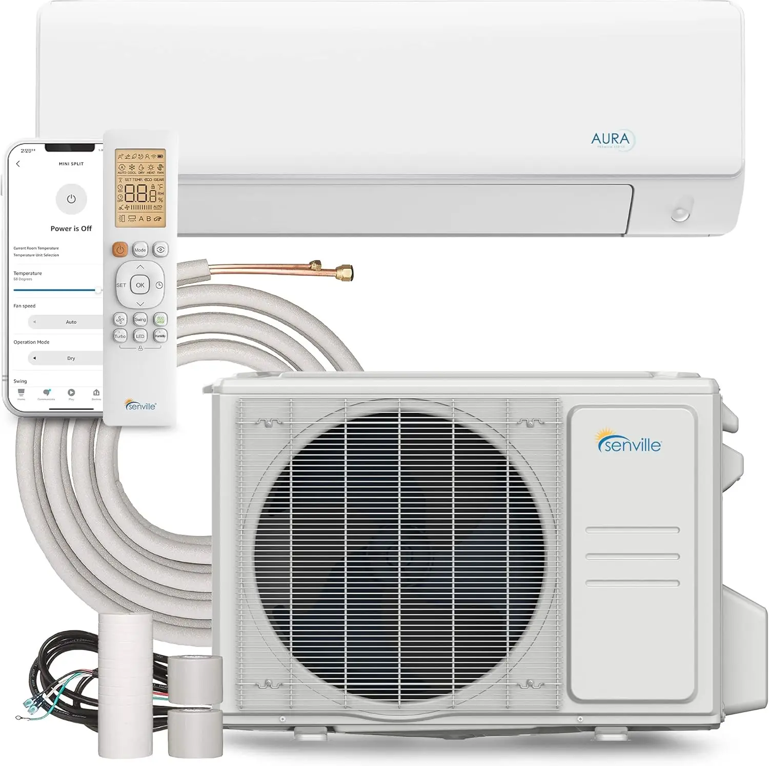 Mini Split Airconditioner Inverter Warmtepomp 12000btu Werkt Met Alexa Energy Star Wit Veelzijdig Ontwerp Voor Huis En Bedrijf