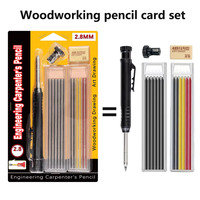 2.8mm Mechanical Pencil Deep Hole Marking Long Head Solid Carpenter Pencil Built-in Sharpener Metal Woodworking Deep-hole Marker