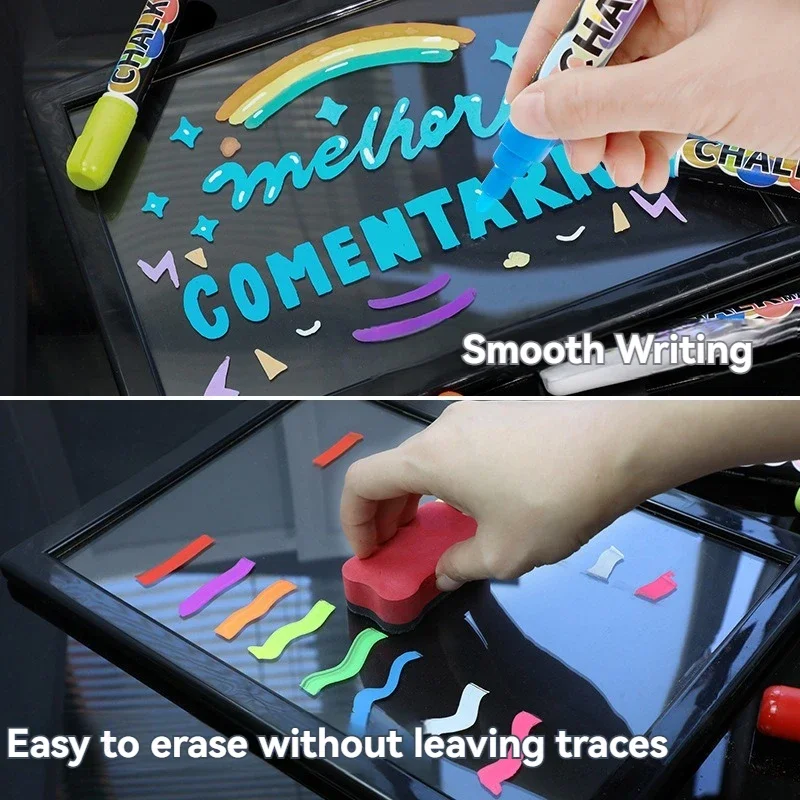 Liquid Chalk Fluorescent Board Special Pen Fluorescent Marker Pen LED Luminous Erasable Luminous Advertising Display Board