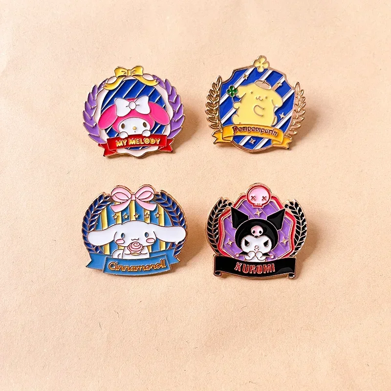 Anime Melodys Kuromis Sanrio Broche Prachtige Academie Stijl Metalen Badge Cinnamorolls Decoratieve Tas Kleding Broche Voor Kinderen