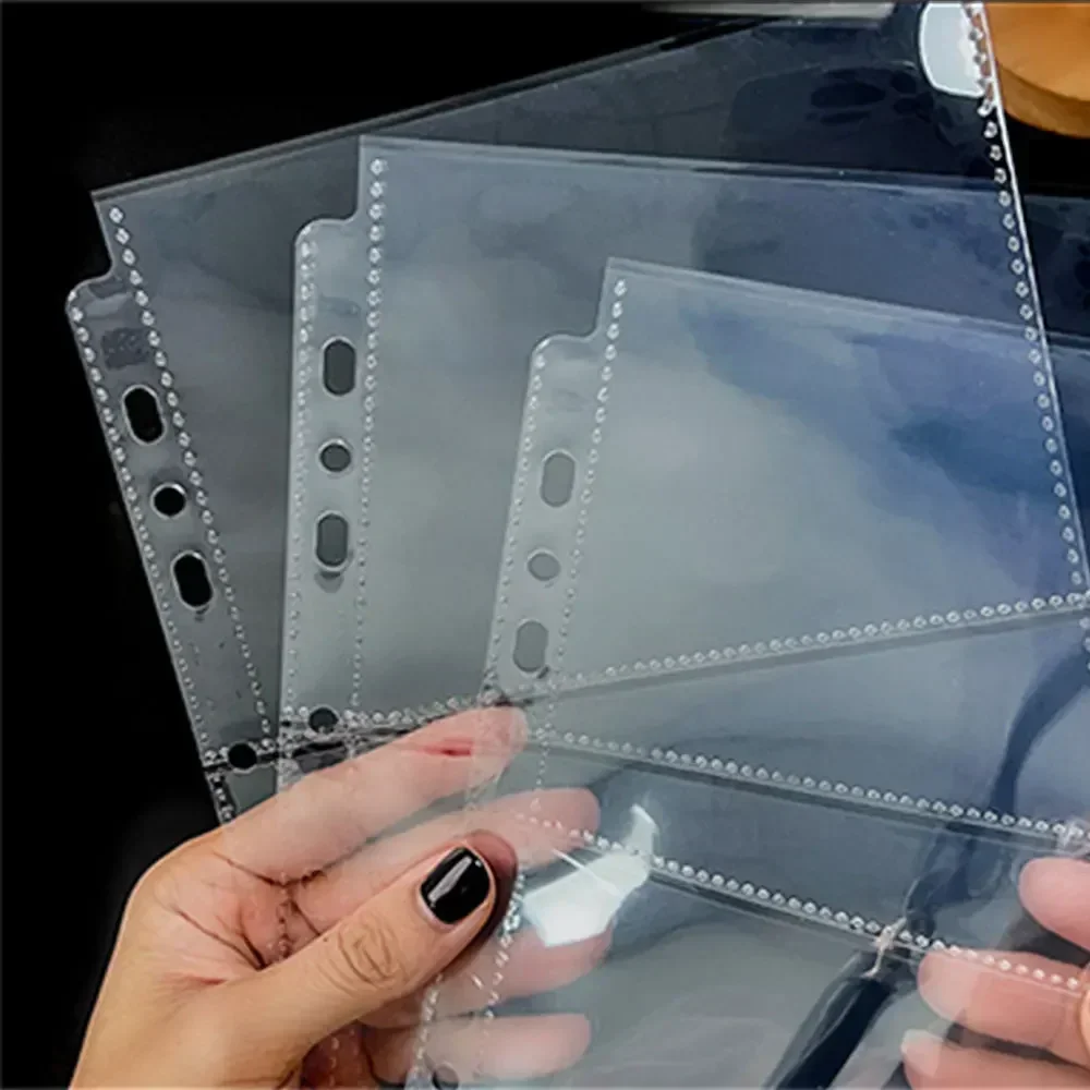 Transparent 10pcs Binder Sleeves 1/2/4 Pockets Photo Album Inner Pages Photocard File Folder Binder Accessories