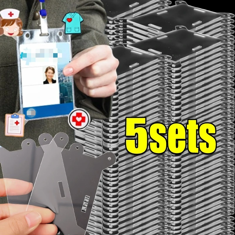 

1-5 комплектов, новинка 2023 года, прозрачные акриловые офисные держатели для бейджей медсестры, держатели для удостоверений личности, студенческие держатели для удостоверений личности сотрудника