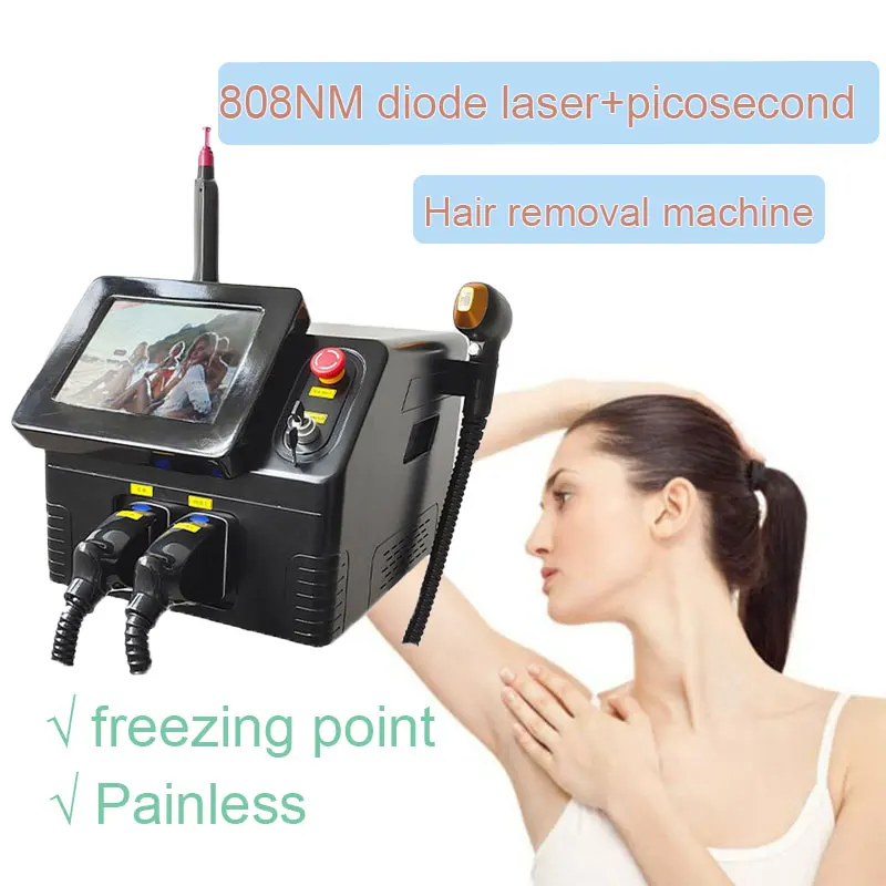 2-in-1 laser hair removal device picosecond laser tattoo pigment removal melasma removal 808 diode laser hair removal machine