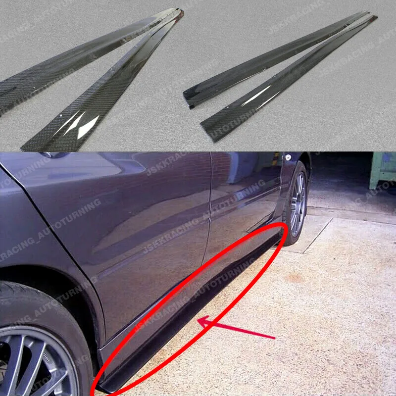 

For Mitsubishi EVO 7 8 9 Side Skirt Extension Under Board Addon kit Carbon Fiber