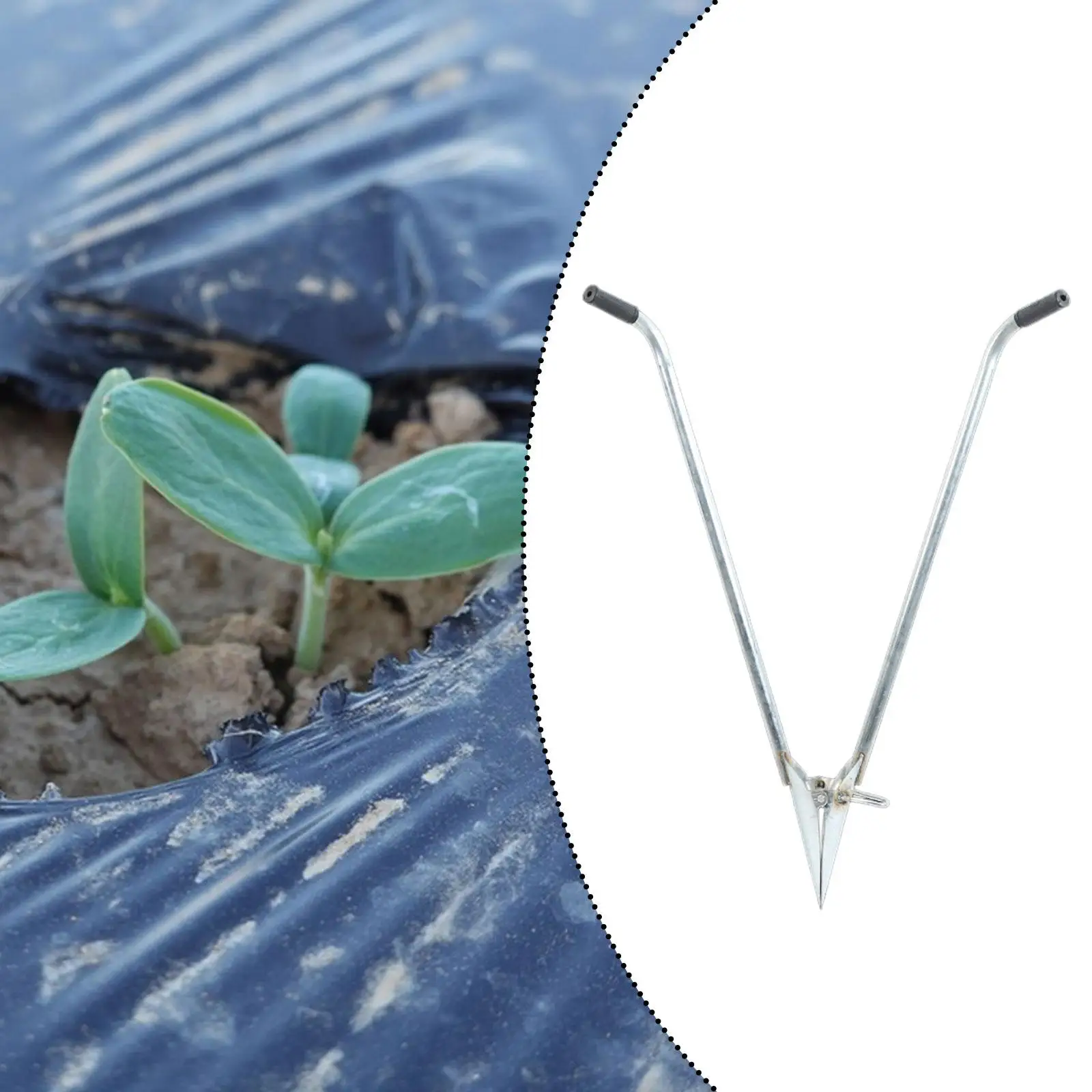 

Seedling Transplanter Effort Saving Versatile Long Handled Bulb Planter Tool Dibber for Vegetables Greens Corn Potatoes Flowers