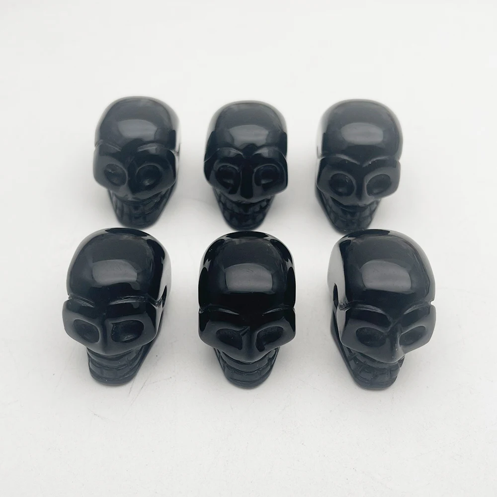 

Fashion Obsidian natural stone skull pendants Necklace for jewelry making Charm diy skeleton gift 6pc Free shipping wholesale