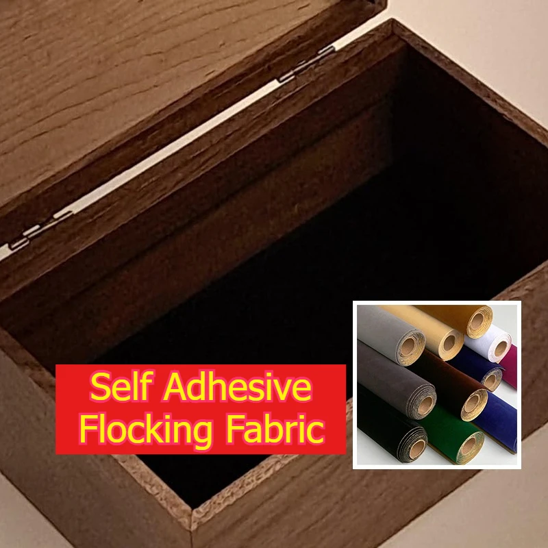 

5M Self Adhesive Felt Flocking Fabric Velvet Cloth Roll for DIY Sewing Jewelry Liner Fabric Drawer Counter Display Flocked Cloth