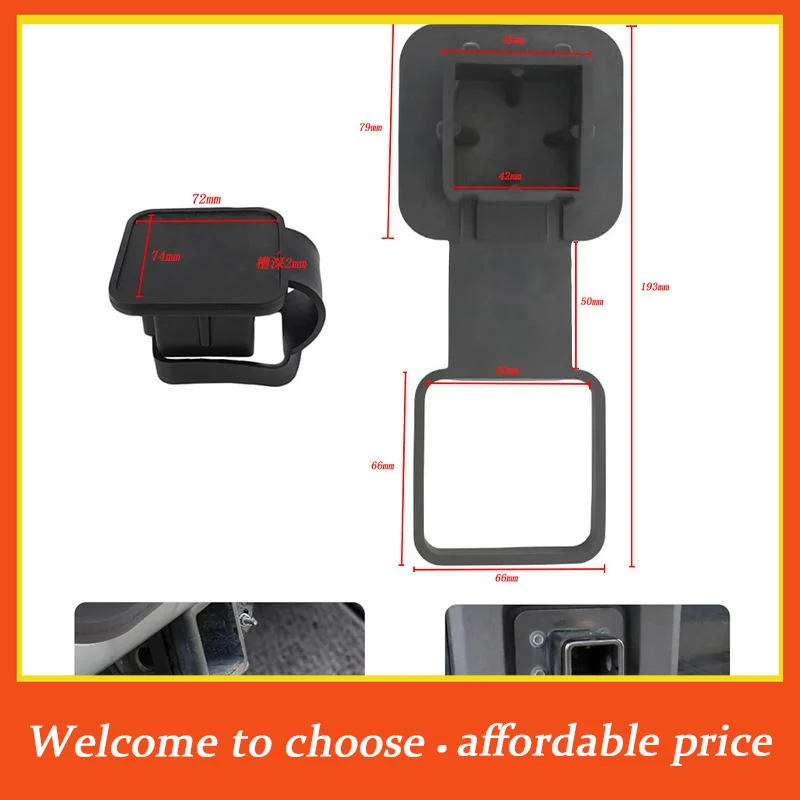 

[]2-Inch Rubber Towing Hitch Covers Trailer Hitch Receiver Cover Dustproof Tow Hook Cover Plug Rubber Tow Tube Cap Protector