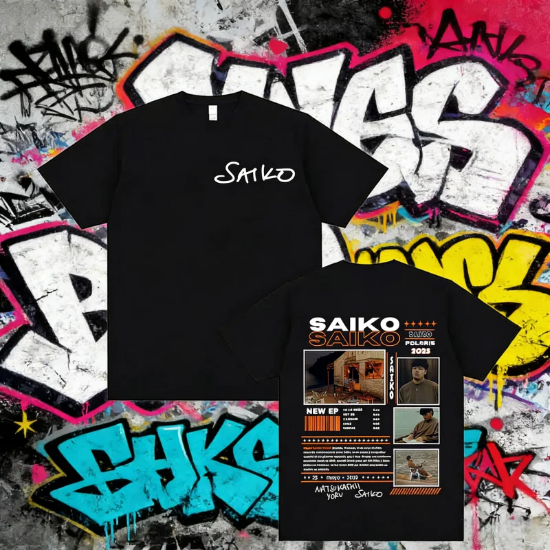 مغني الراب سايكو بولاريس ألبوم جولة ميرش تي شيرت ملابس للرجال المتضخم تي شيرت خمر الهيب هوب 100% القطن الخالص تي شيرت مطبوع