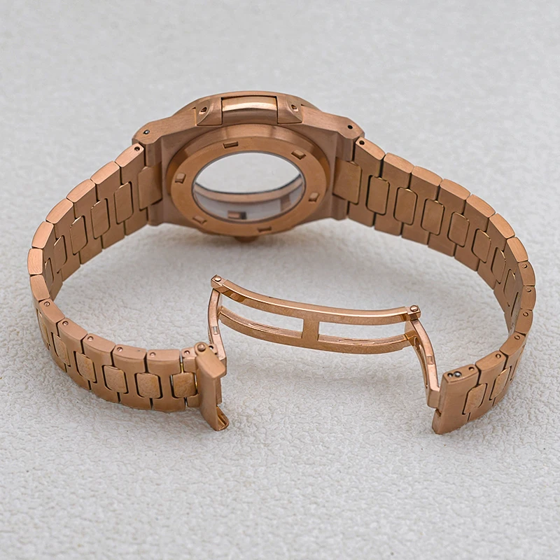 Nautilus Watch Case Fit Seiko NH35 NH36 7002 7S26 4R35 Japan Automatic Movement Stainless Steel Watch Strap 20ATM Waterproof