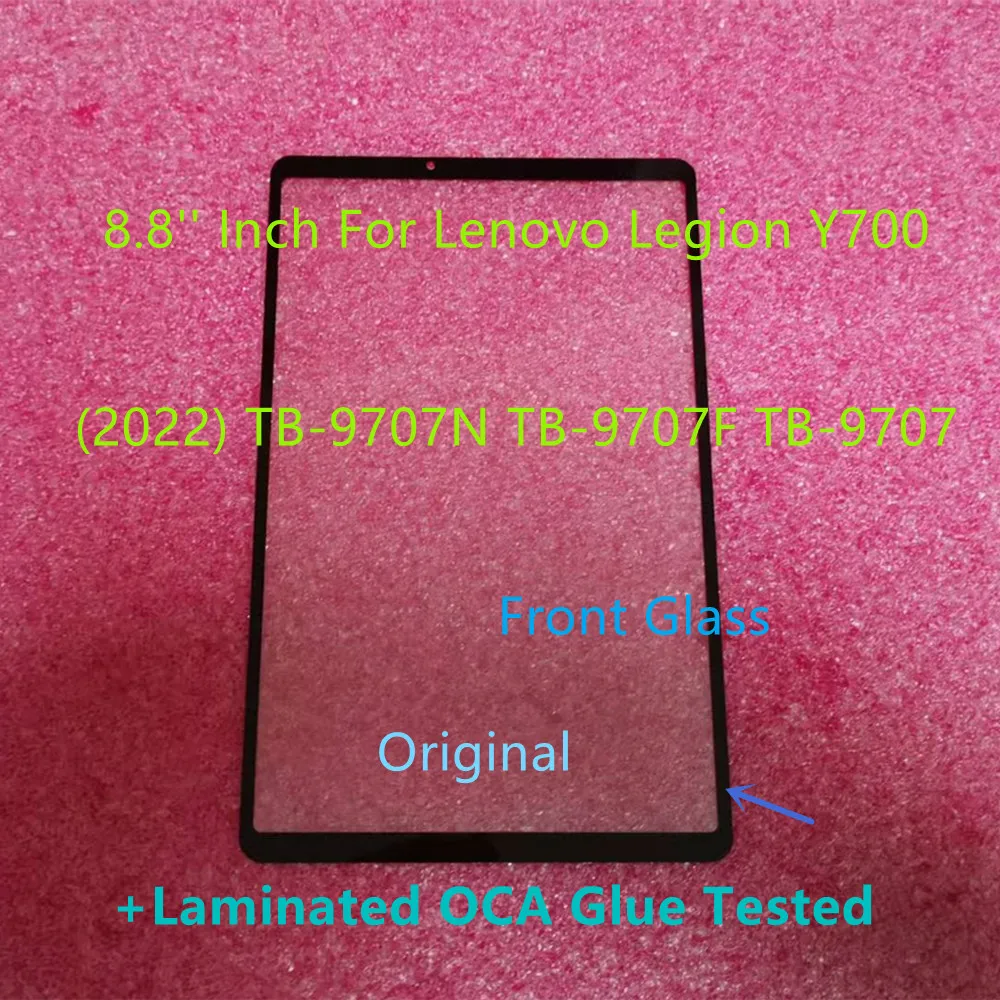 

New High quality For Lenovo Legion Y700 2022 TB-9707 TB-9707N TB-9707F Front Glass Touch Screen Panel+Laminated OCA Glue Tested