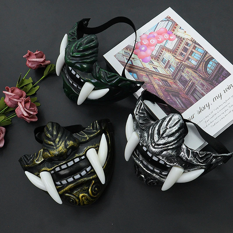 Offre spéciale japonais samouraï Oni démon masque Halloween démon samouraï Cosplay horreur Prajna tueur masques accessoires de déguisement de fête