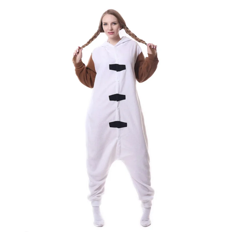 HKSNG New Adult Animal Snowman Olaf Onesies Flannel Pajamas Cartoon Cosplay Costumes Party Jumpsuits Christmas Gift Kigurumi