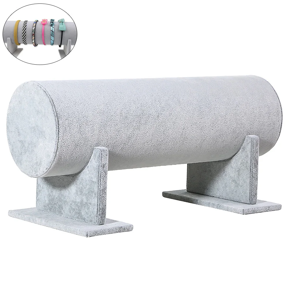 

Headband Display Stand PVC Material Wrapped Surface Classic Elegant Hair Organizer Rack Grey Hair Band Holder Headband Holder