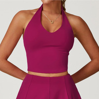 Sexy Sports Bras Women Halter Yoga Bra Tank Top Fitness Gym Shockproof Seamless Running Workout Fast Dry Underwear Push Up Vest