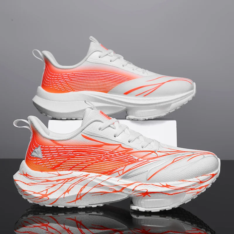 

Marathon Running Shoes Women Men Road Jogging Air Cushioning Sports Training Shoes Mesh Breathable Light Comfy Sneakers 36-44