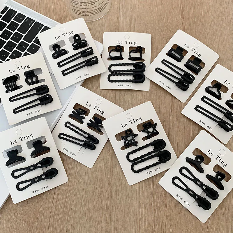 

Black Matte Finish Metal Duckbill Hair Clips Small Mini Set for Side Bangs Women Hair Accessories Daily Use Non Slip Strong Hold