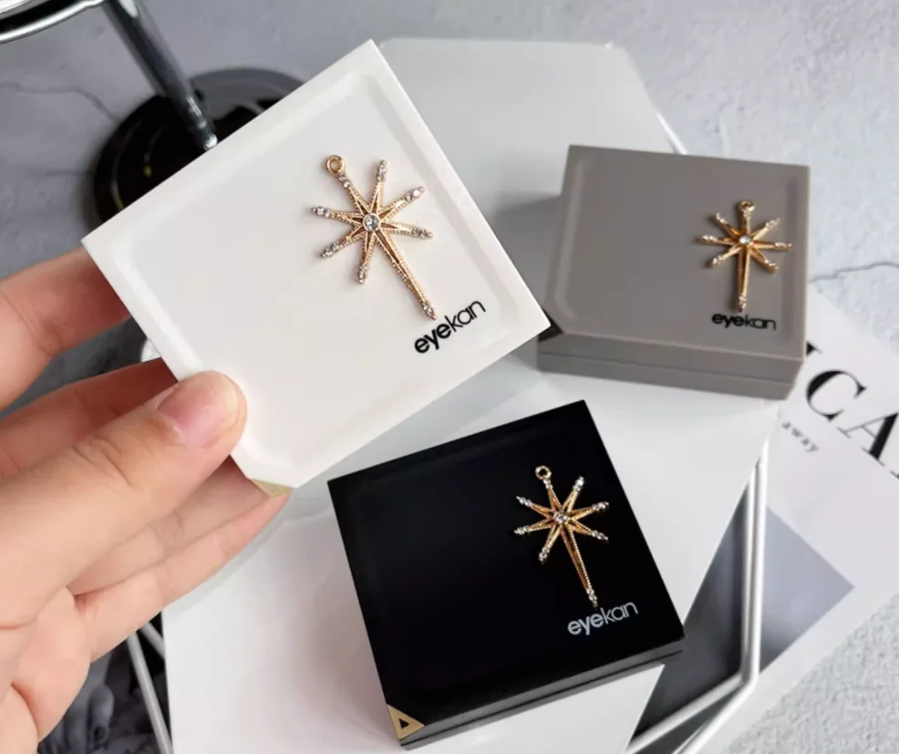 Hot stamping 8 ดาวคอนแทคเลนส์กล่องสําหรับเด็กน่ารักและ high-end ประณีตและน้ําหนักเบา retro Leak PROOF คอนแทคเลนส์ B2