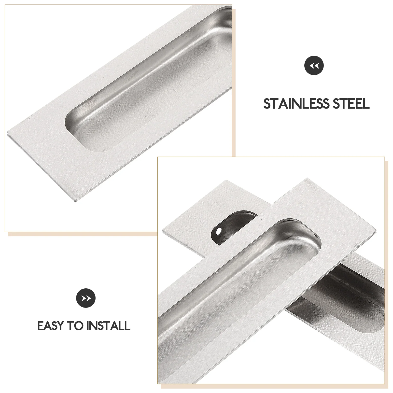 

2pcs Stainless Embedded Hidden Door H les for Cabinet Door H les Cabinets Drawers Sliding Doors Furniture Recessed Grips