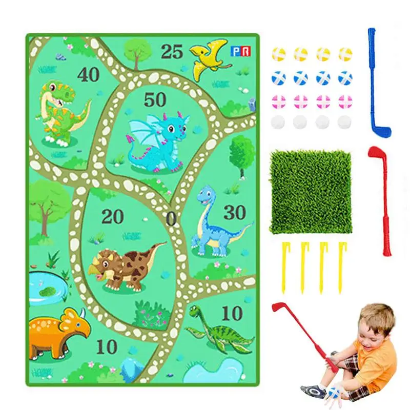 

Golf Toys For Kids Interactive Toddler Golf Ball Game For 3 Years Old Kids 2 Clubs 16 Sticky Balls 4 Spikes 1 Grass Mat Golf