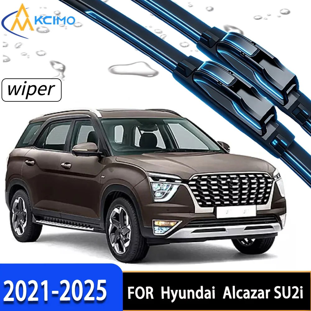 

Premium Front Windshield Wiper Blades with High-Density Rubber, Perfect Fit for Hyundai Alcazar SU2i LWB/PS7i 2021-2025