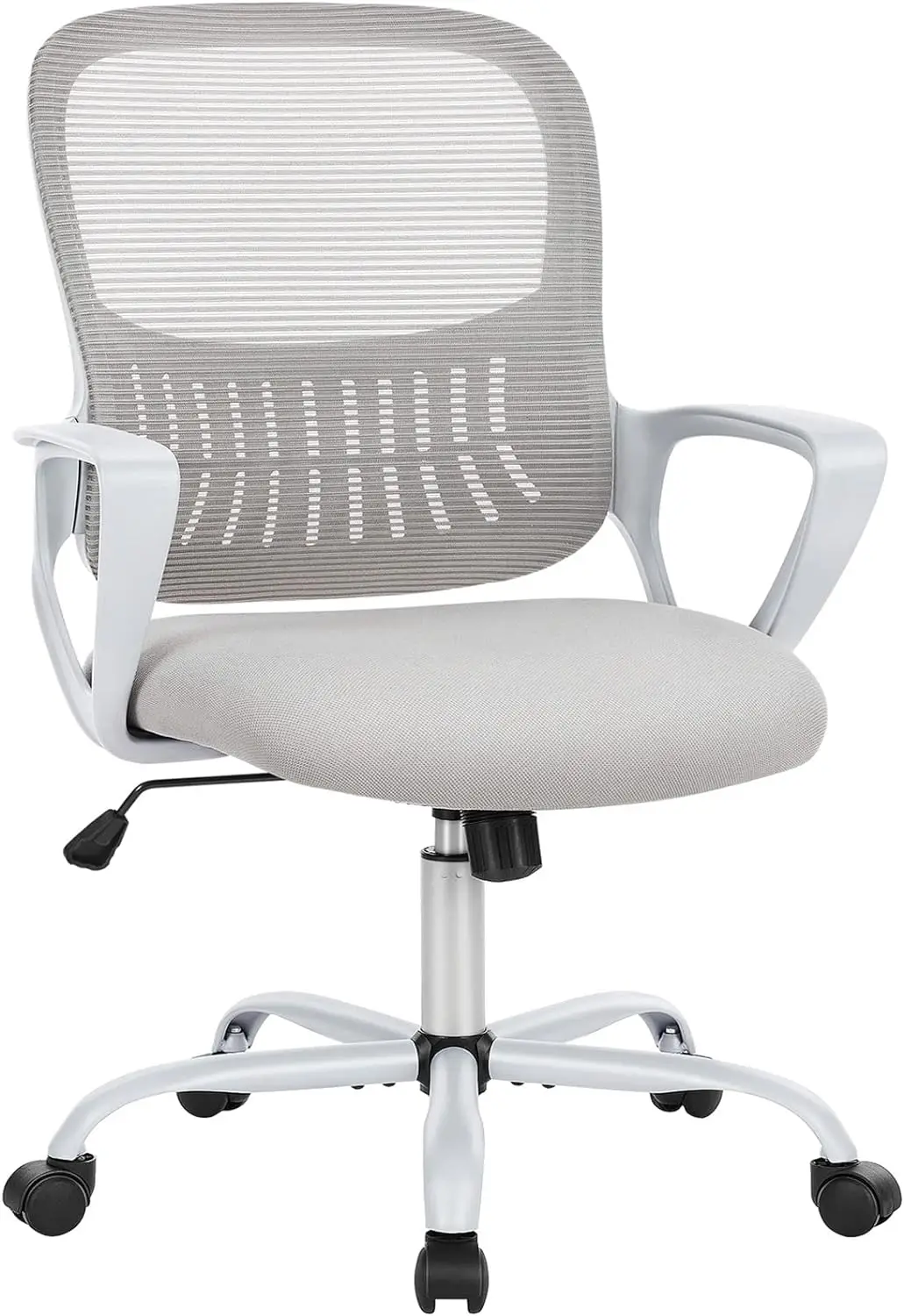 Office computer desk and chair, ergonomically designed middle back mesh rolling work rotating task chair