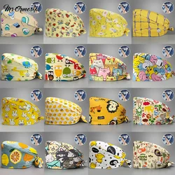 Gorros quirúrgicos con estampado de dibujos animados para mujer, gorros quirúrgicos para tienda de mascotas, gorro para hombre, gorros para dentista y médico, accesorios de enfermería para esteticista