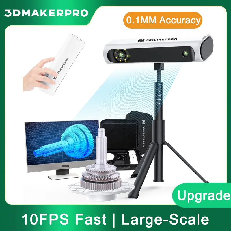 3DMakerpro Lynx 3D Scanner Luxury Kit for 3D Printers 0.1mm Accuracy Large Scale Free 3D Scanning Softwarwe Support OBJ/STL/PLY