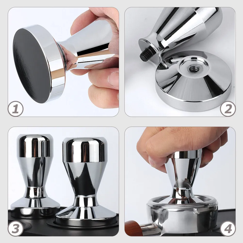

1Pcs Coffee Tamper Flat Base Professional Espresso Press Tool Handheld Wood Handle Coffee Powder Press for Home Cafe Bar