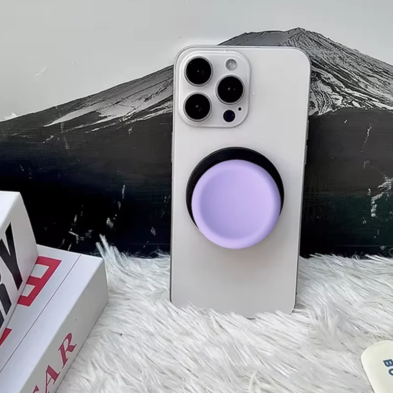 18 لونًا من قبضة الهاتف المغناطيسية مع غطاء سيليكون ملون معكرون مناسب للهواتف الذكية لهواتف iPhone/Samsung