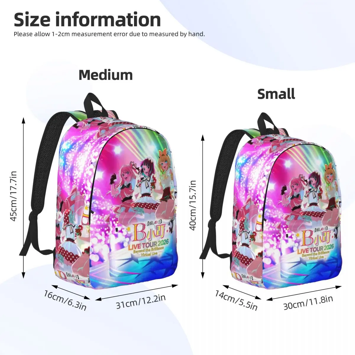 حقيبة ظهر أنيمي أوشي نو كو للأولاد والبنات والأطفال حقيبة كتب مدرسية للطلاب 2026 جولة حية Daypack حقيبة رياض الأطفال الأساسية الرياضية #6