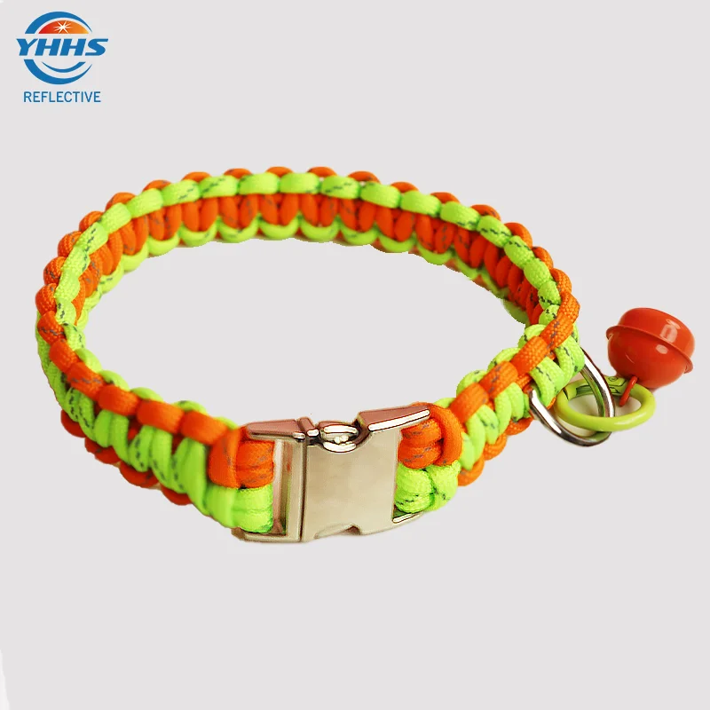 120cm Reflective Dog Leash Durable Double Color High Visibility Dog Collar Safety Reflective Design for Night Walking