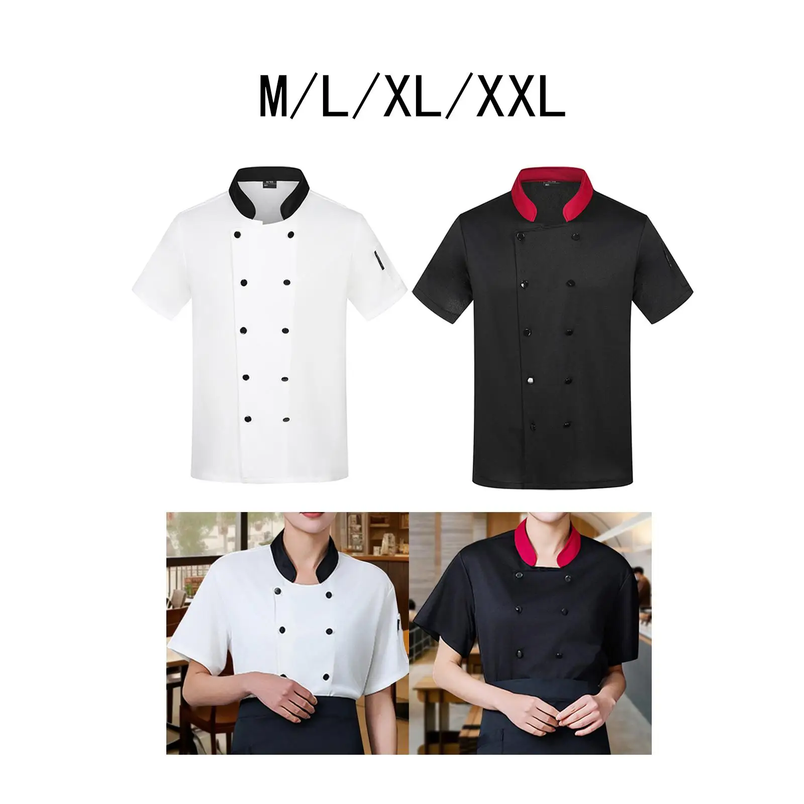 Unisex chef-kok uniform korte mouw zomer werkkleding voor catering bakken pub