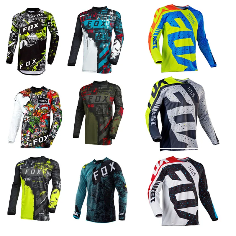 Motocross TITUS Fox jersey bici da corsa Enduro Moto DH Mountain Bike MTB Downhill BMX t-shirt