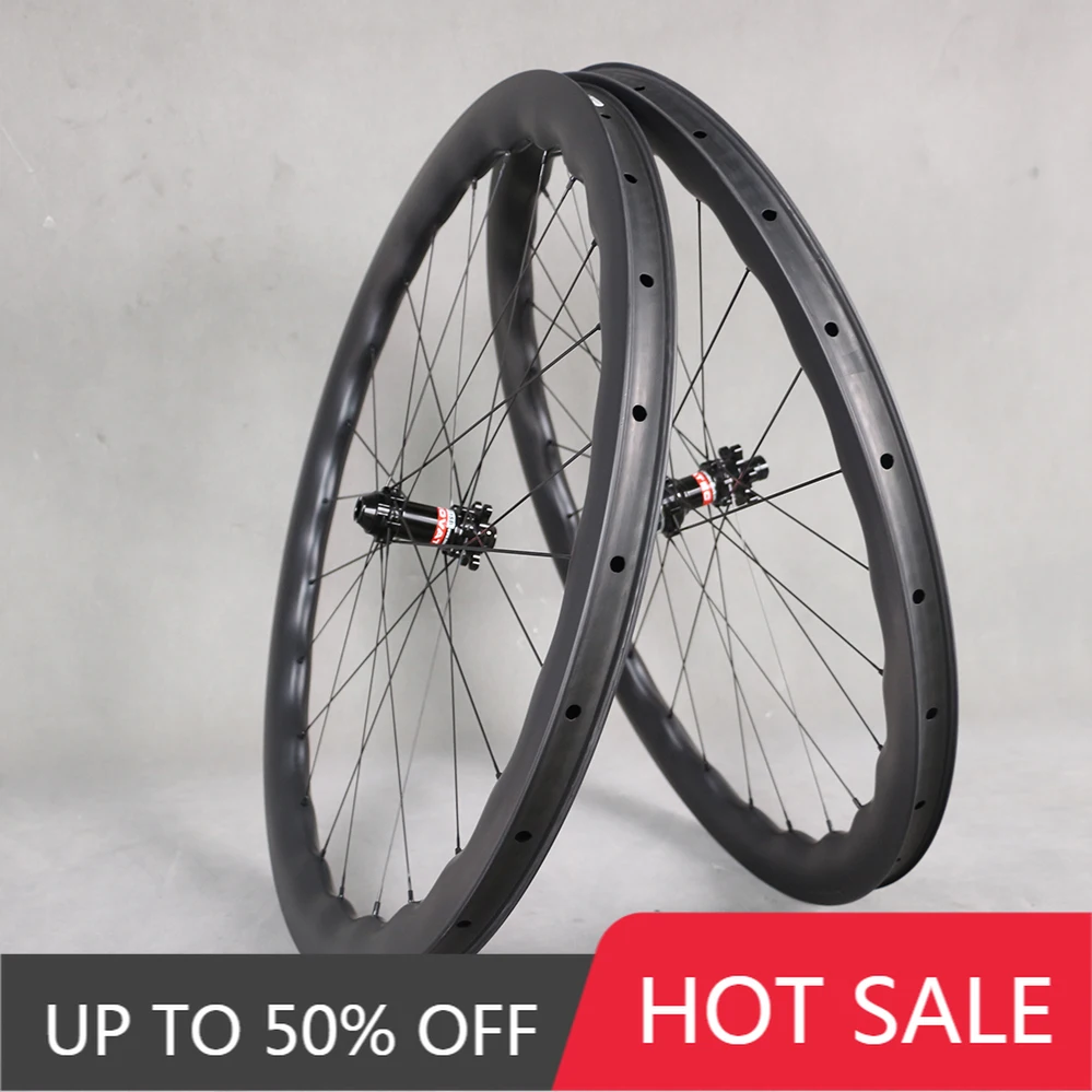 

STLF Carbon Road Disc Carbon Wheels Bike Wave Rims Wheelset Bicycle Carbon Fiber Wheel-6bolt Tubeless Rim D411/D412 Hubs LC4550G