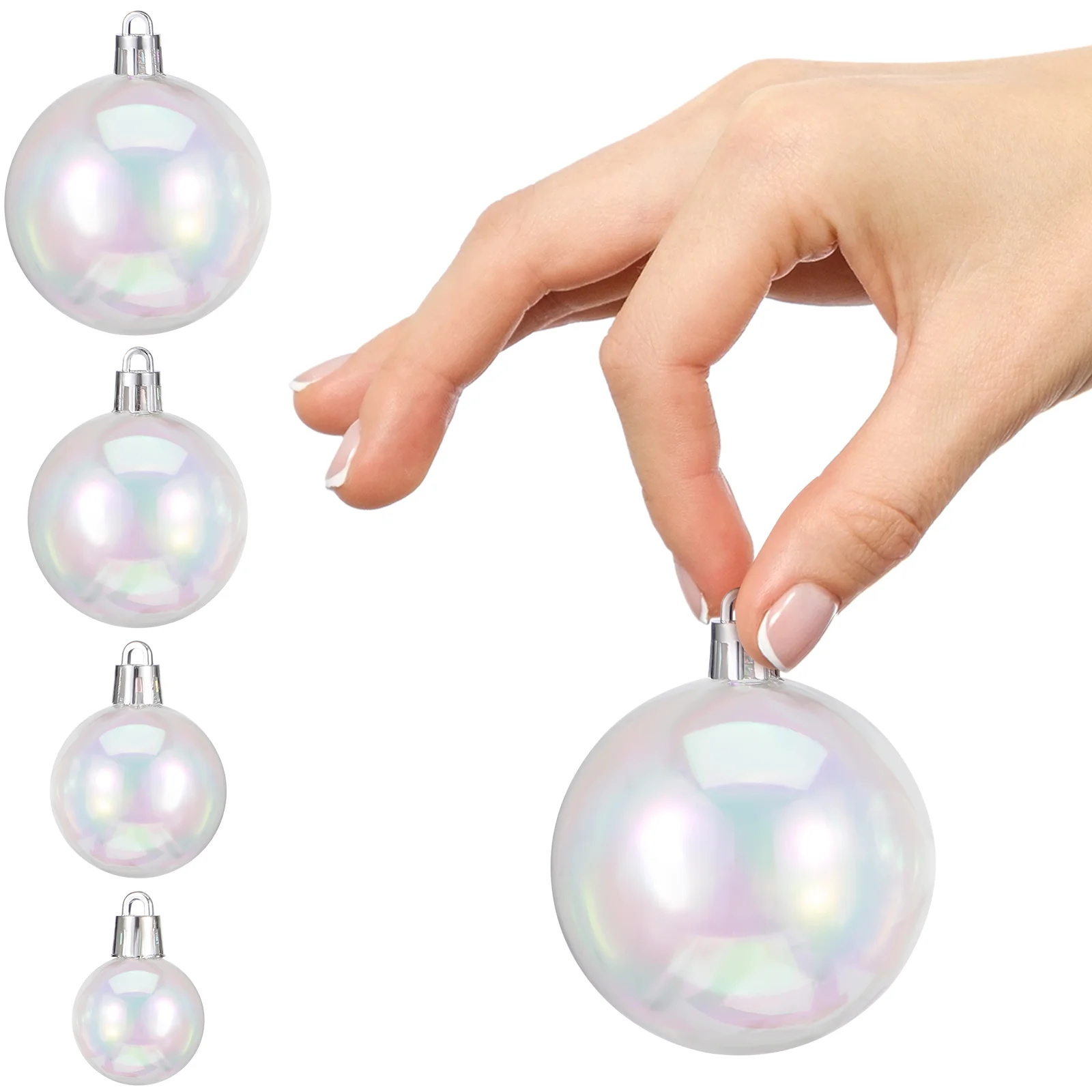 

18Pcs Christmas Transparent Baubles Xmas Hanging Ball Decorations Shatterproof Plastic Balls Multiple Sizes Holiday Decor