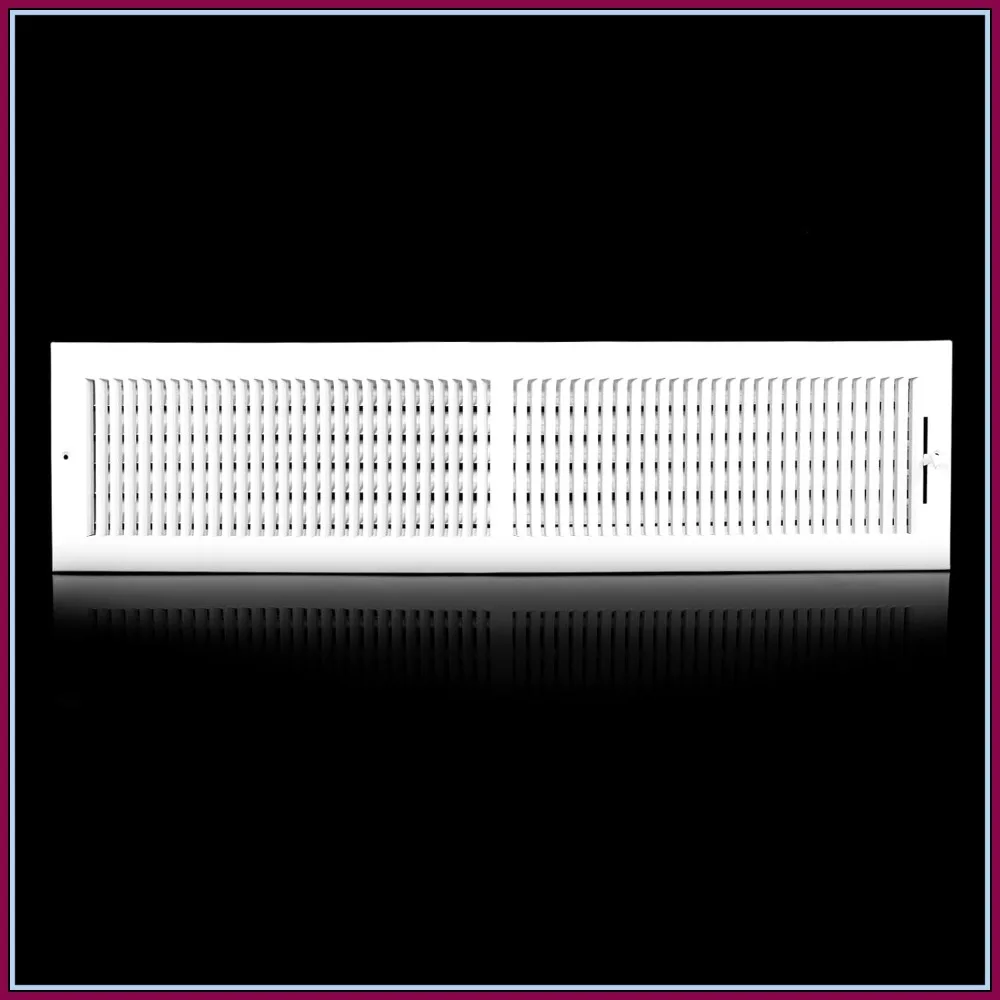 

30x6 Steel Vent Register for Ceiling, Two-Way Adjustable Air Vent Cover, 30"W x6"H Duct Opening, Matte White