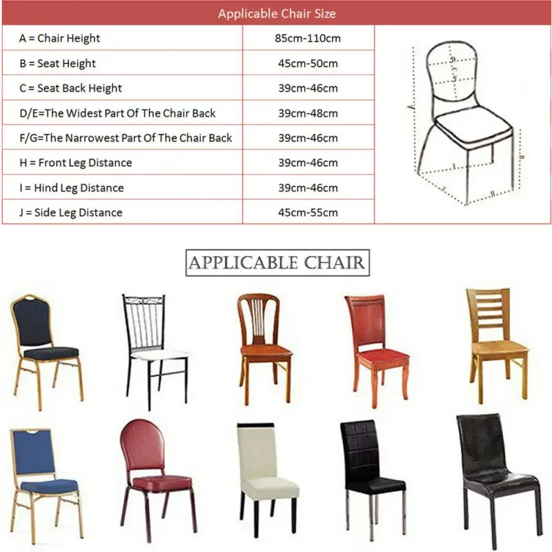 12 Colour Solid Spandex Chair Cover Chair Covers for Dining Room Flat Arched Party Wedding Banquet Event Decorations Supplies